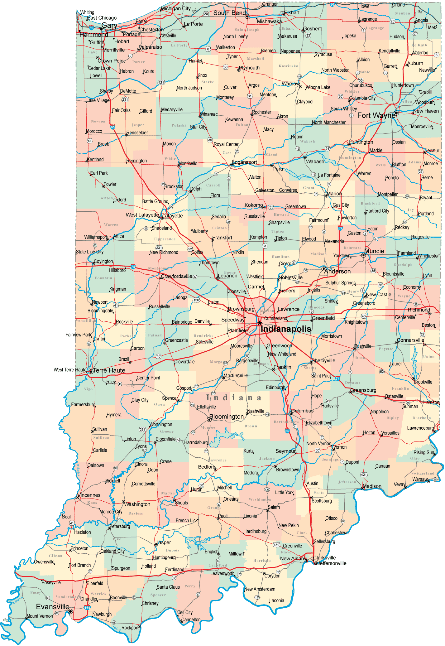clipart map of indiana - photo #39