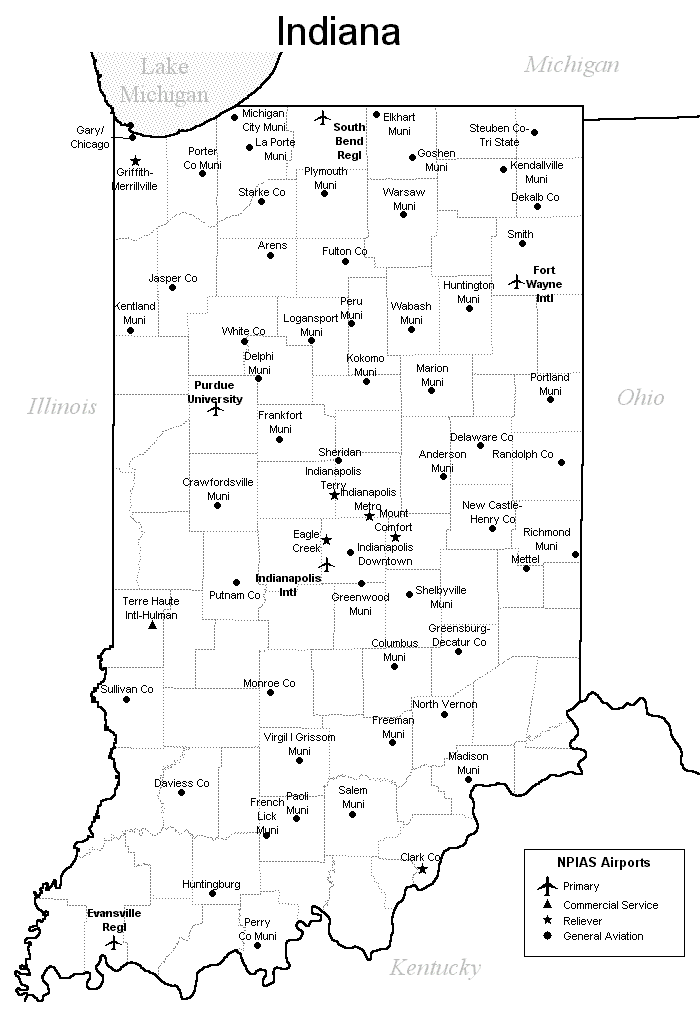 Indiana airport map